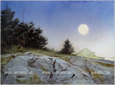 August Moon, limited edition print by Paul Niemiec Jr. Running Wind Studio 