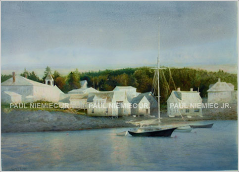 Windows to the harbor, limited edition print by Paul Niemiec Jr. Running Wind Studio