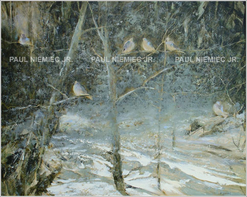 Dove Tree, limited edition print by Paul Niemiec Jr. Running Wind Studio